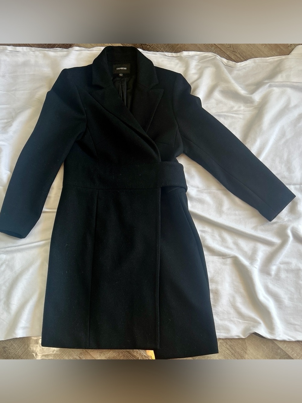 Vintage Express Black, Wrap-Style Pea Coat (M/L) (size 11/12)
